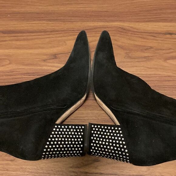 Sergio Rossi 75 Crystal Embellished Black Suede Ankle Boot. Size 38/8. - Picture 6 of 10